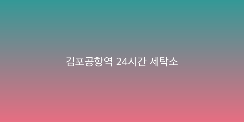 김포공항역 24시간 세탁소