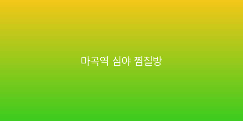 마곡역 심야 찜질방