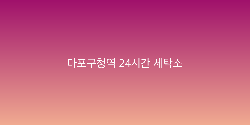 마포구청역 24시간 세탁소