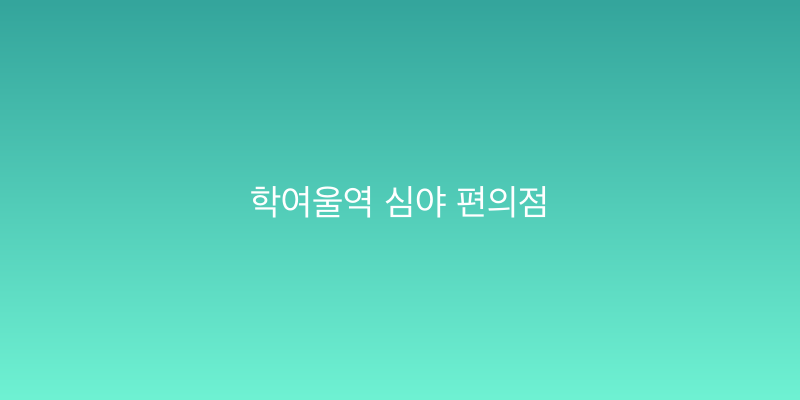 학여울역 심야 편의점